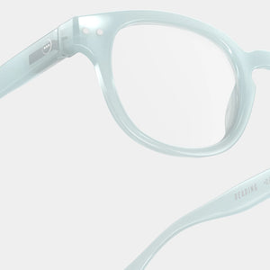 Reading Glasses +2.5 Square in Misty Blue Style C