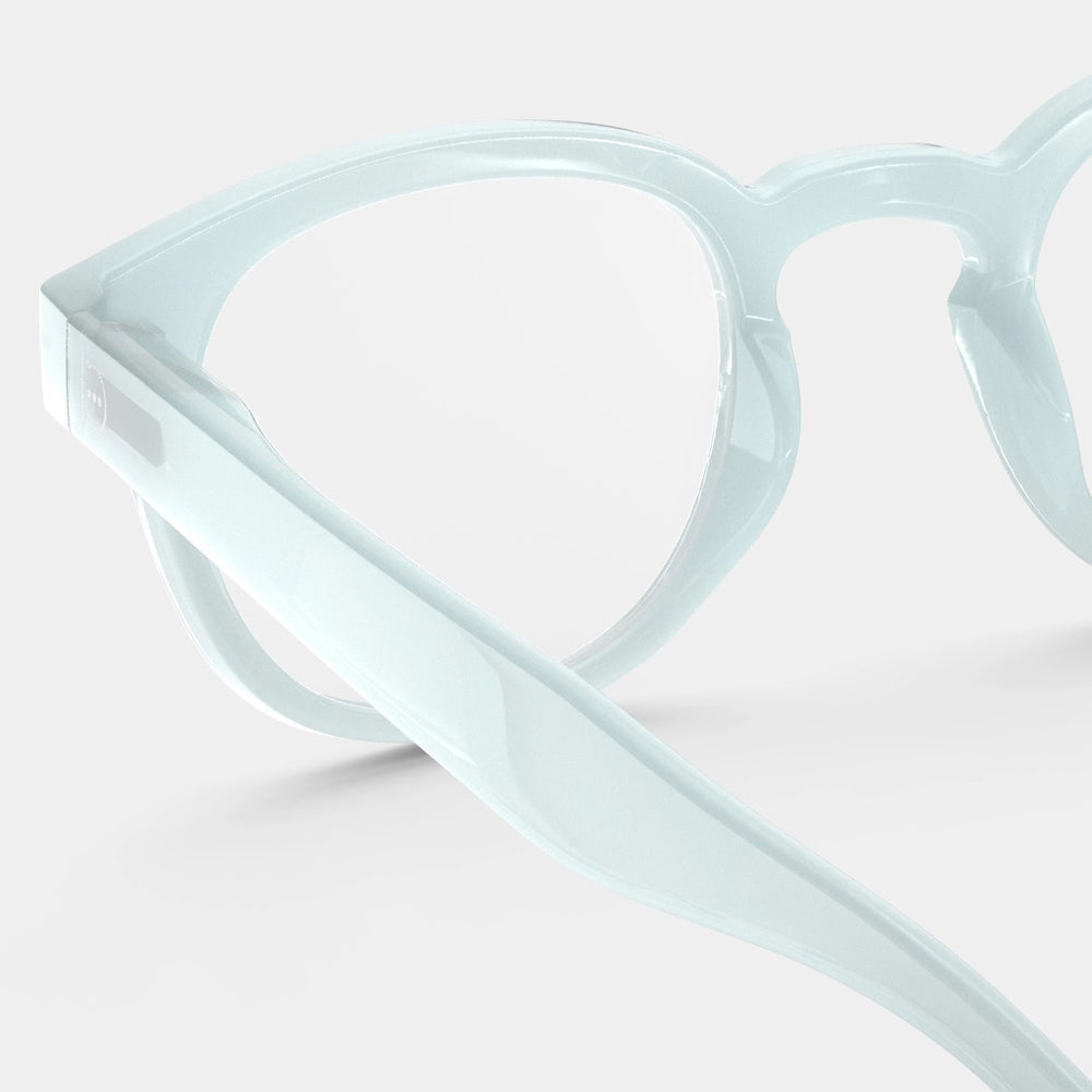 Reading Glasses +1 Square in Misty Blue Style C
