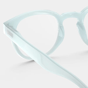 Reading Glasses +2 Square in Misty Blue Style C