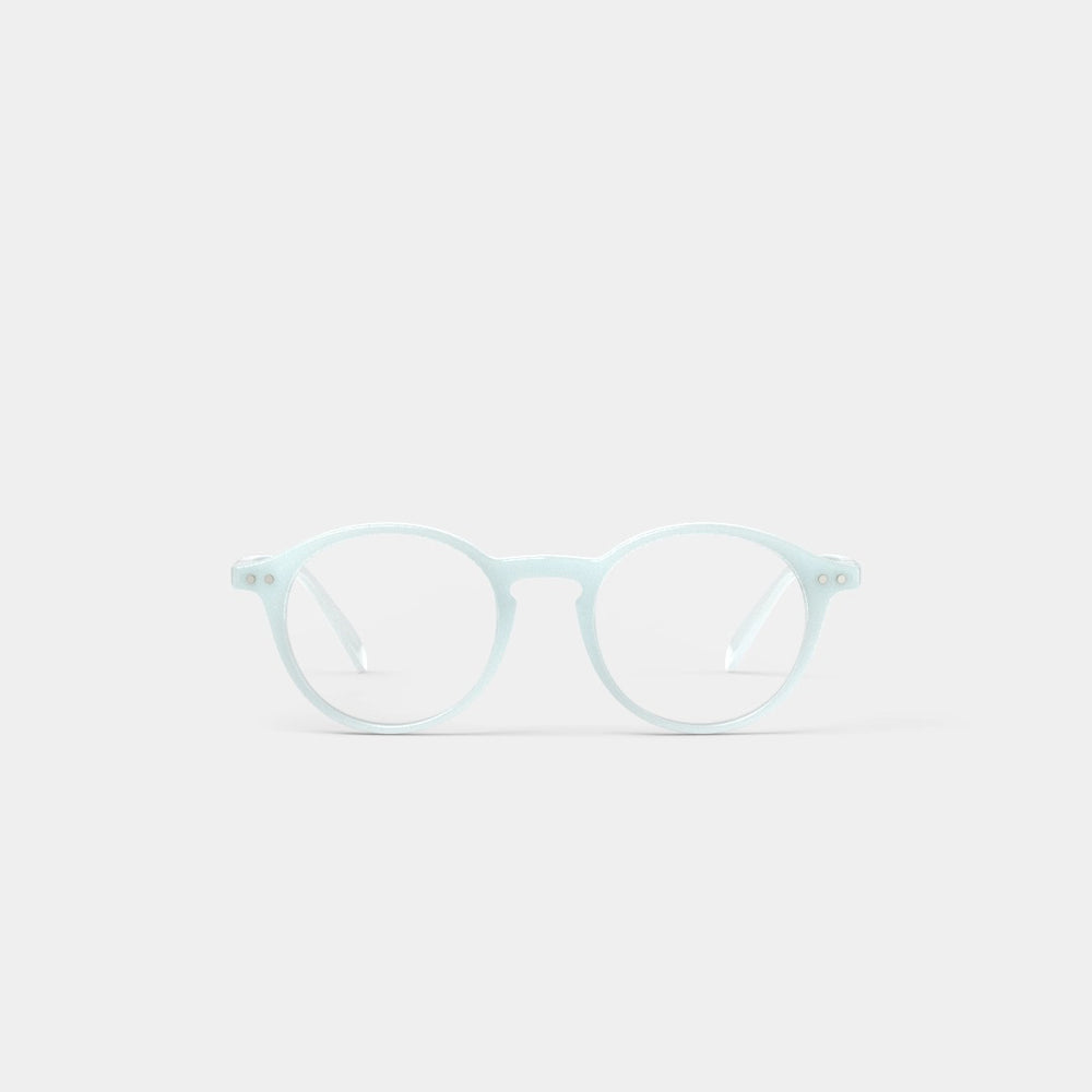 Reading Glasses +2 Round in Misty Blue Style D