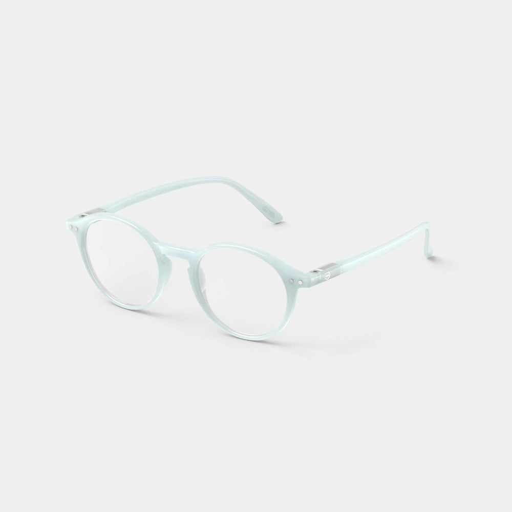 Reading Glasses +2 Round in Misty Blue Style D