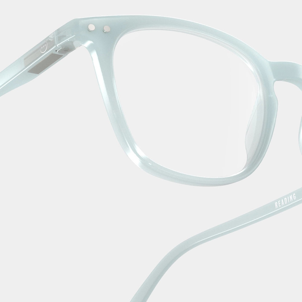 Reading Glasses +2.5 Trapezium in Misty Blue Style E