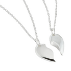 Bff Heart Necklace Set | Silver Plated | 2 Piece