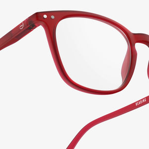 Reading Glasses +1 Trapezium in Rosy Red Style E