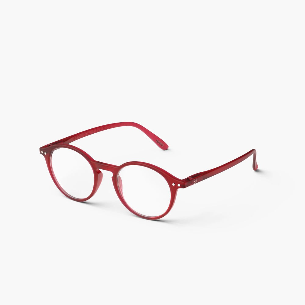 Reading Glasses +1 Round in Rosy Red Style D