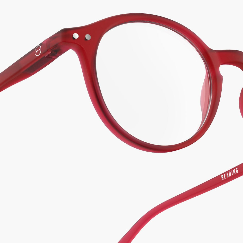 Reading Glasses 2.5 Round in Rosy Red Style D
