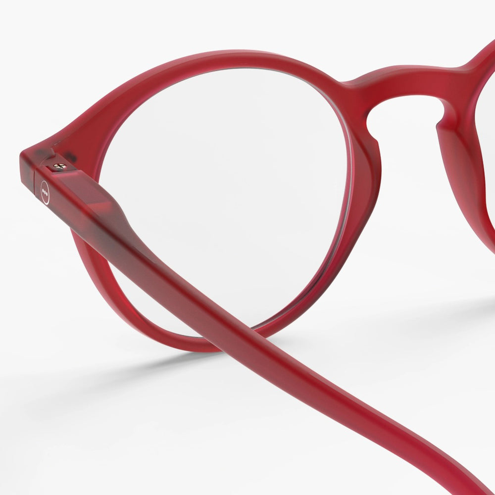 Reading Glasses +1.5 Round in Rosy Red Style D