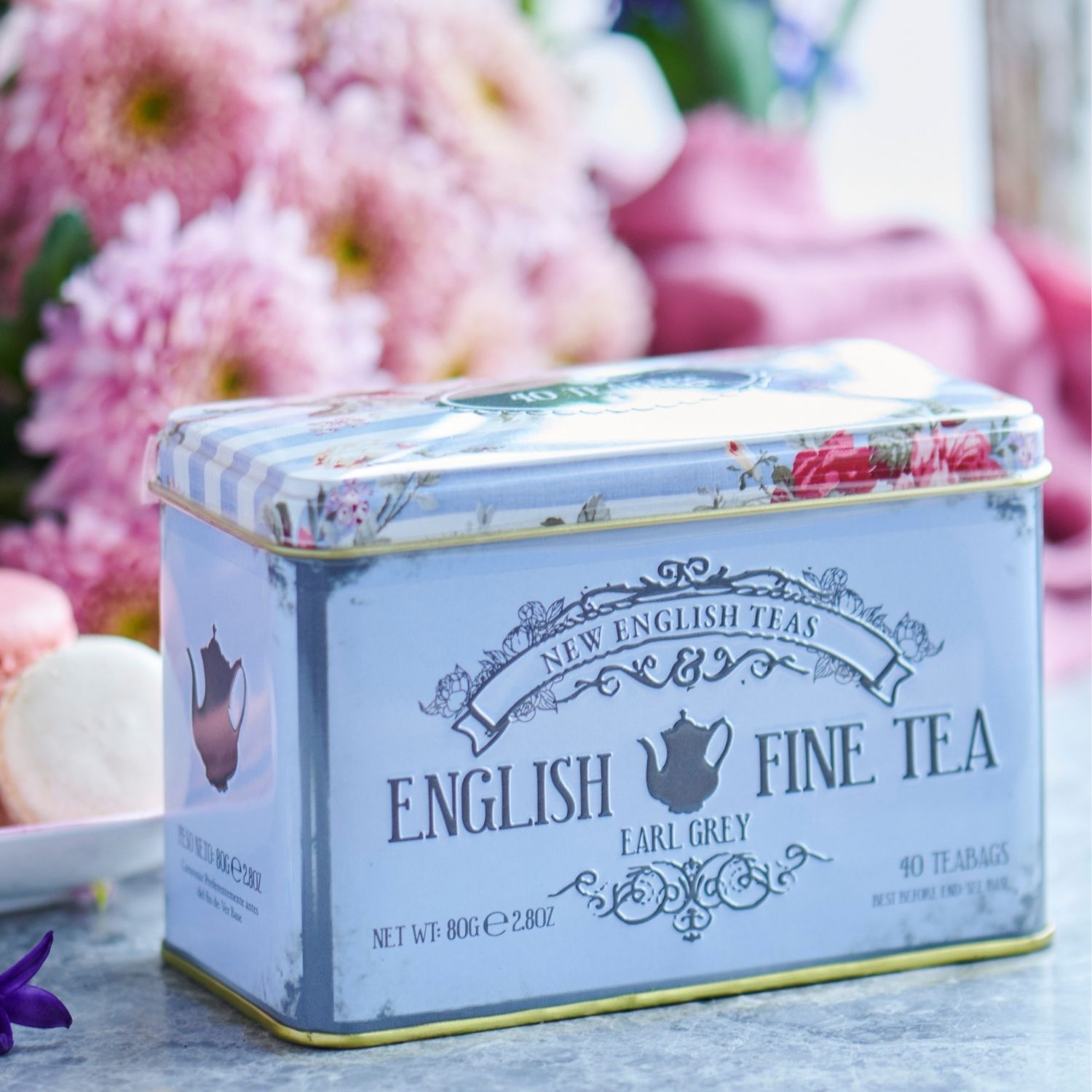 Vintage Floral Classic Tea Tin - Image 1