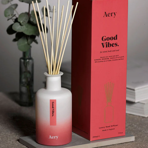 Aery Living - Diffuser | Good Vibes Reed Diffuser | Ginger Rhubarb & V