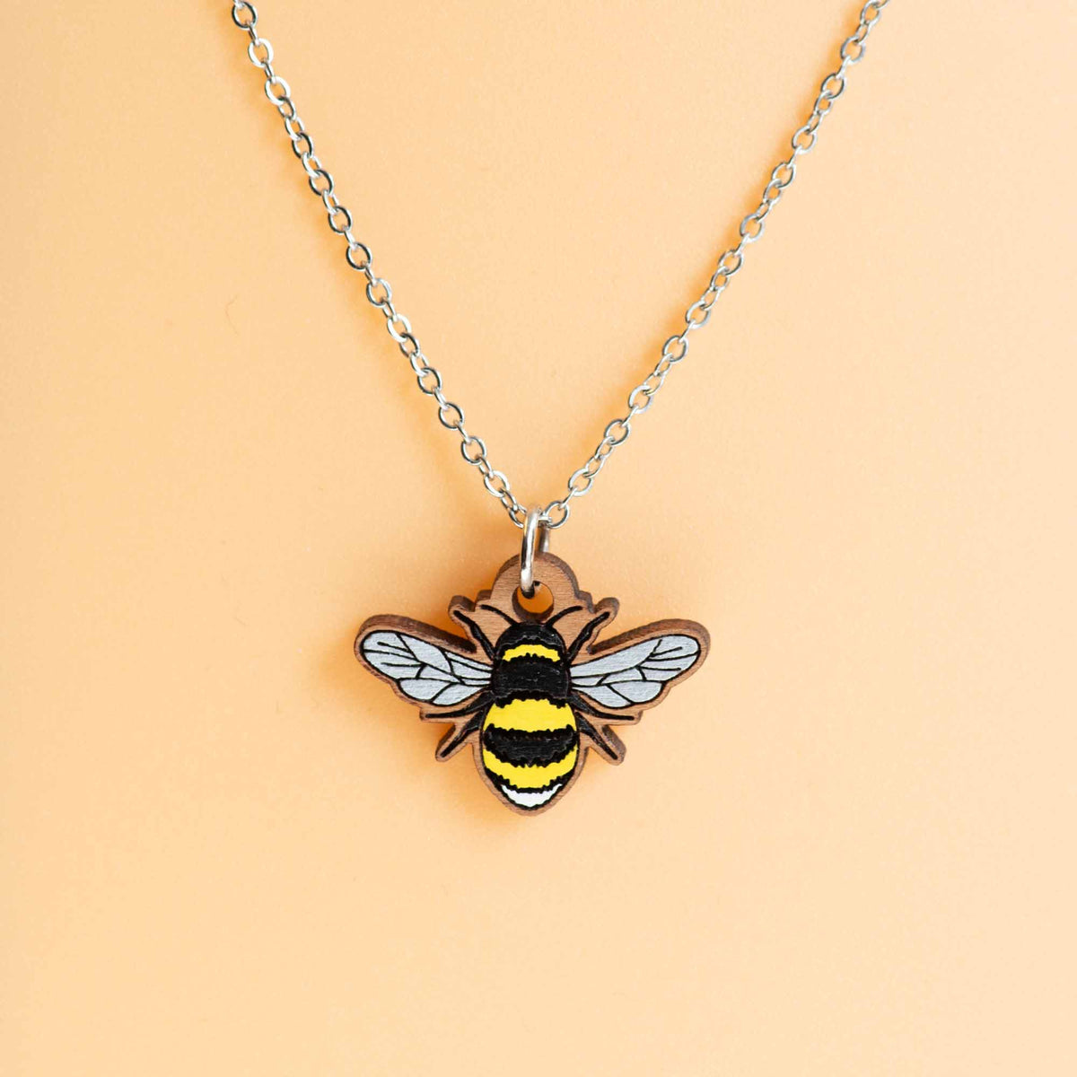 Robin Valley Bumble Bee Necklace - Wooden Jewellery Gift