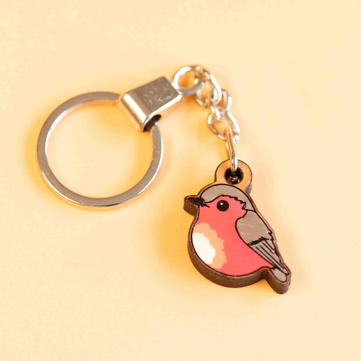 Robin Valley Robin Bird Keyring - Wooden Keyring Gift