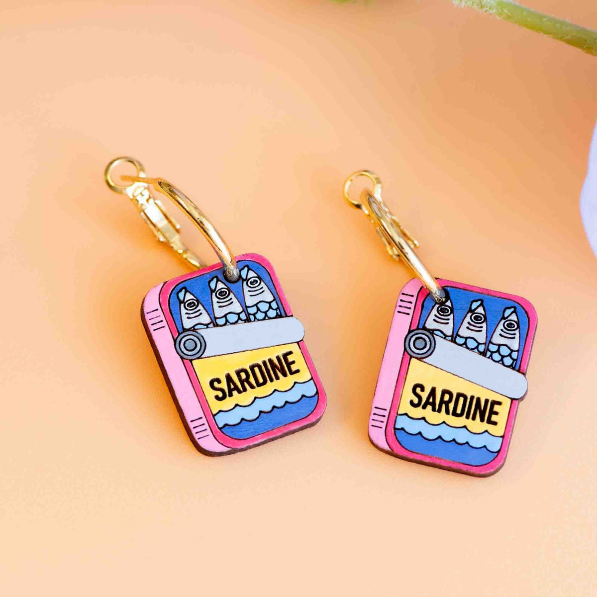 Robin Valley Sardine Can Hoop Earrings - Wooden Jewellery Gift