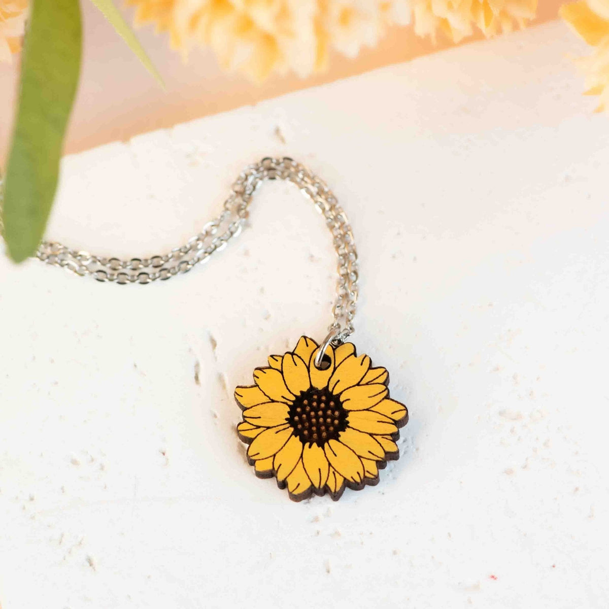 Robin Valley Sunflower Necklace - Wooden Jewellery Gift