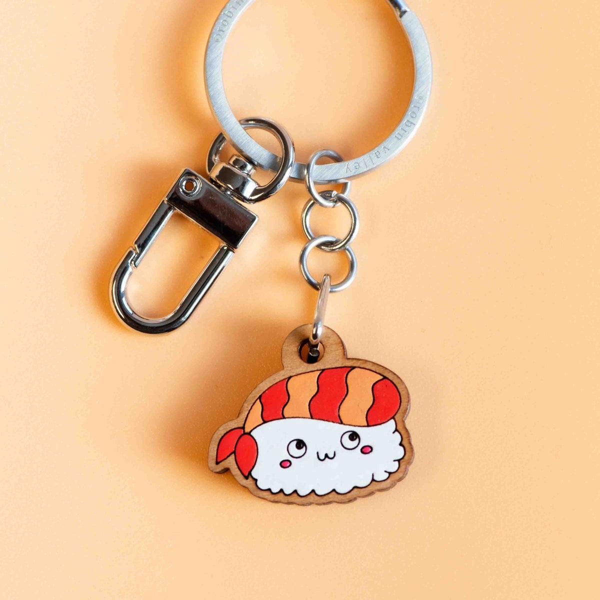 Robin Valley Sushi Keyring - Wooden Keyring Gift