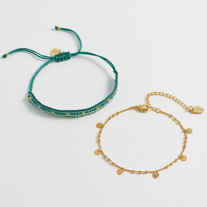 Estella Bartlett |  Gold Woven Beaded Duo | Gold Plated