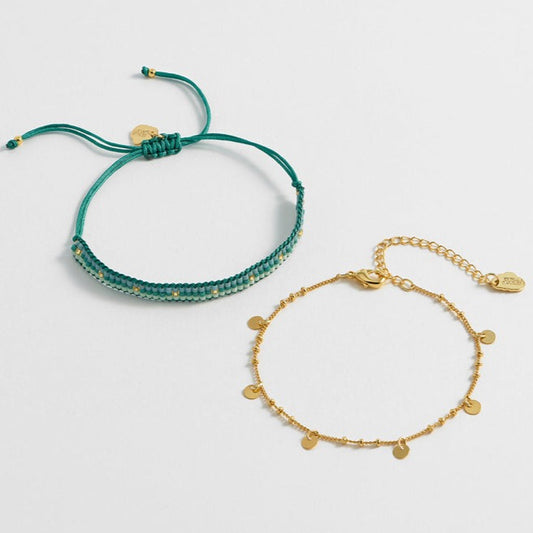 Estella Bartlett |  Gold Woven Beaded Duo | Gold Plated