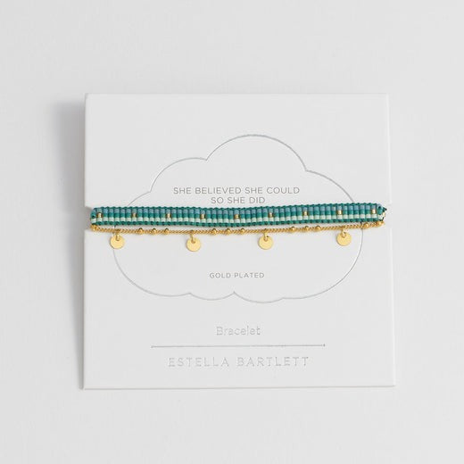 Estella Bartlett |  Gold Woven Beaded Duo | Gold Plated