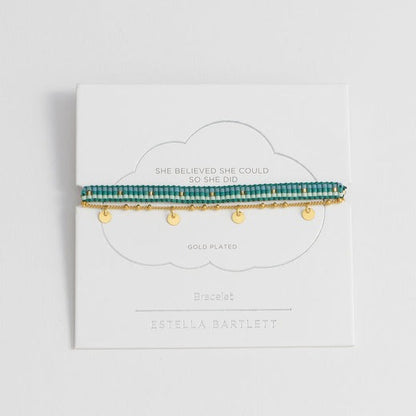 Estella Bartlett |  Gold Woven Beaded Duo | Gold Plated