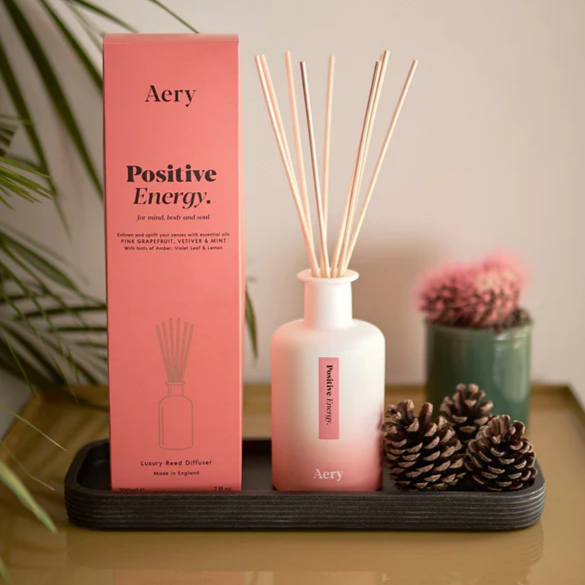 Aery Living - Diffuser | Positive Energy Reed Diffuser | Pink Grapefruit Vetiver & Mint