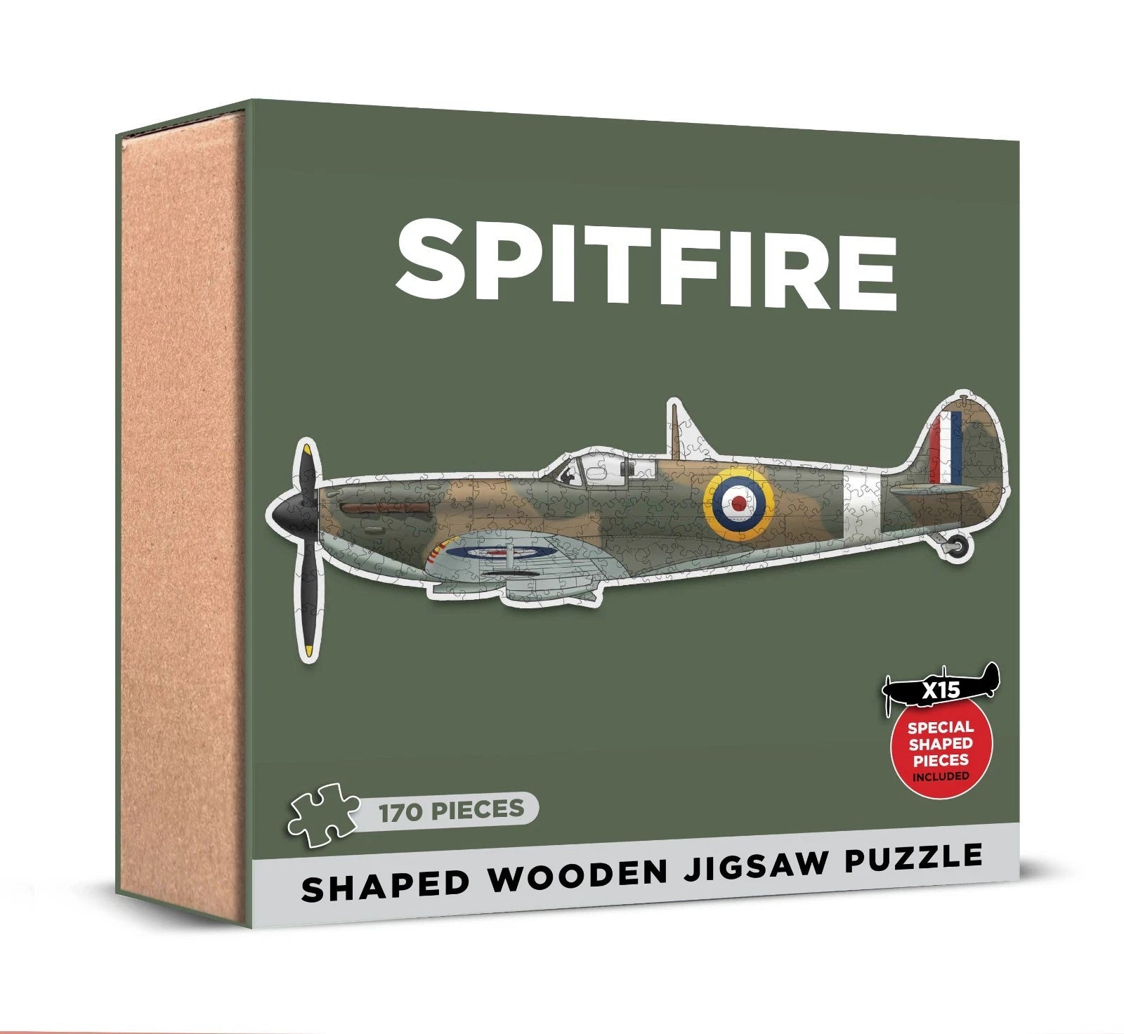 Spitfire Shaped Wooden Jigsaw Puzzle - 170 Pieces - Image 1