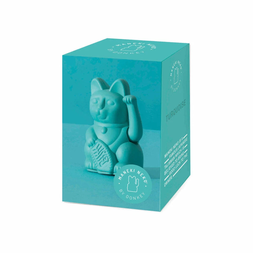 Waving Cat Lucky Cat Mini Turquoise