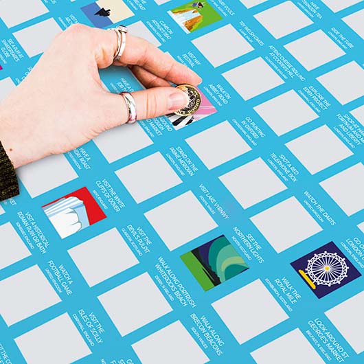 100 Things to do in the UK Bucket List Scratch Poster