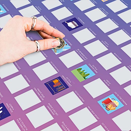 100 Things to do With Family Bucket List Scratch Poster