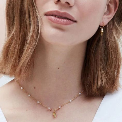Necklace Shell & Bead in Gold