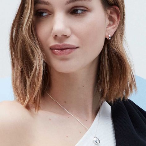 Earrings Mini Flat Edge Hoop Silver Plated