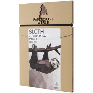 Wall Art DIY Papercraft Hanging Sloth 3D paper Puzzle in Brown