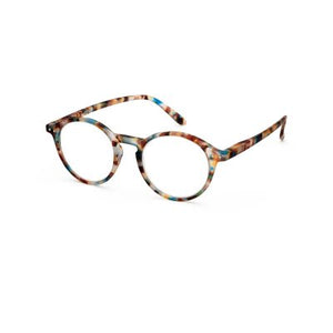 Reading Glasses Unisex Frame D Circular +2 Blue Tortoise