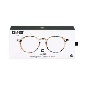 Reading Glasses Unisex Frame D Circular +2 Blue Tortoise