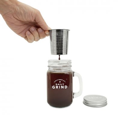 Cold Brew Coffee Kit Daily Grind All In One Coffee Grinder and Cafetiere in Glass