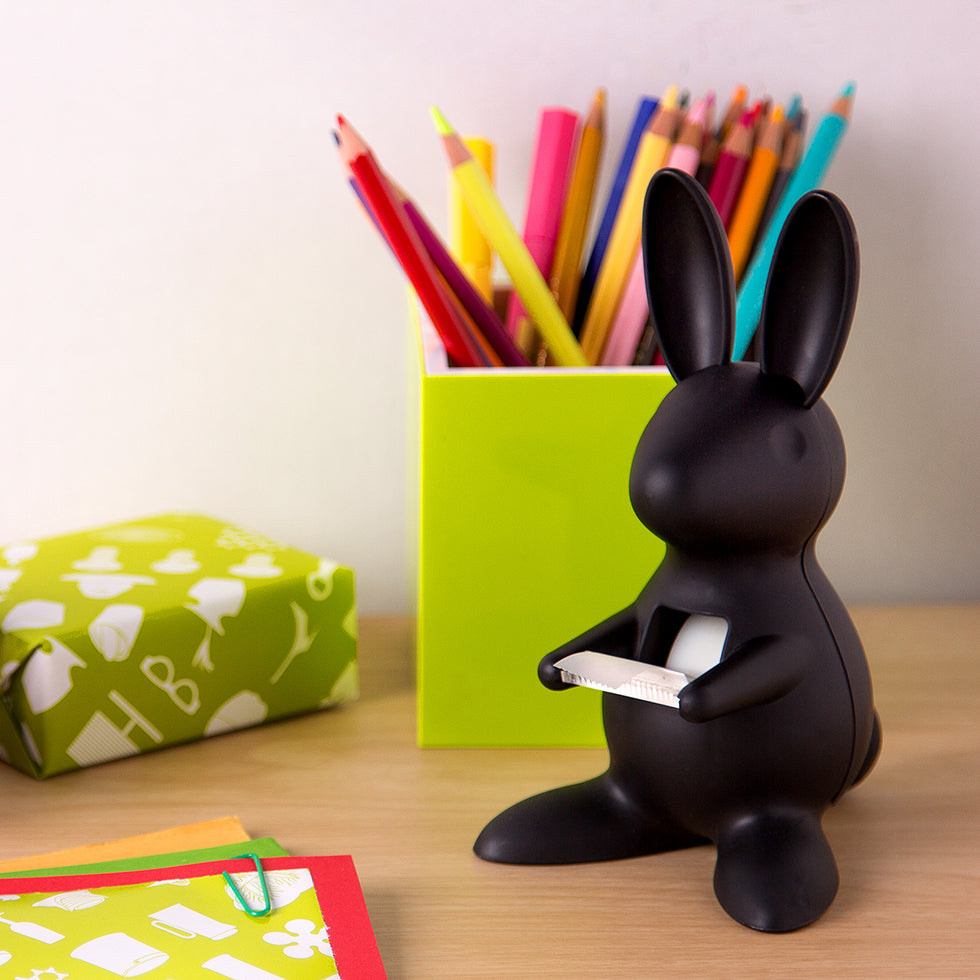 Tape Dispenser Desk Bunny in Black