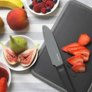 Cutting and Serving Tray All in One Silicone Big Fledge in Black