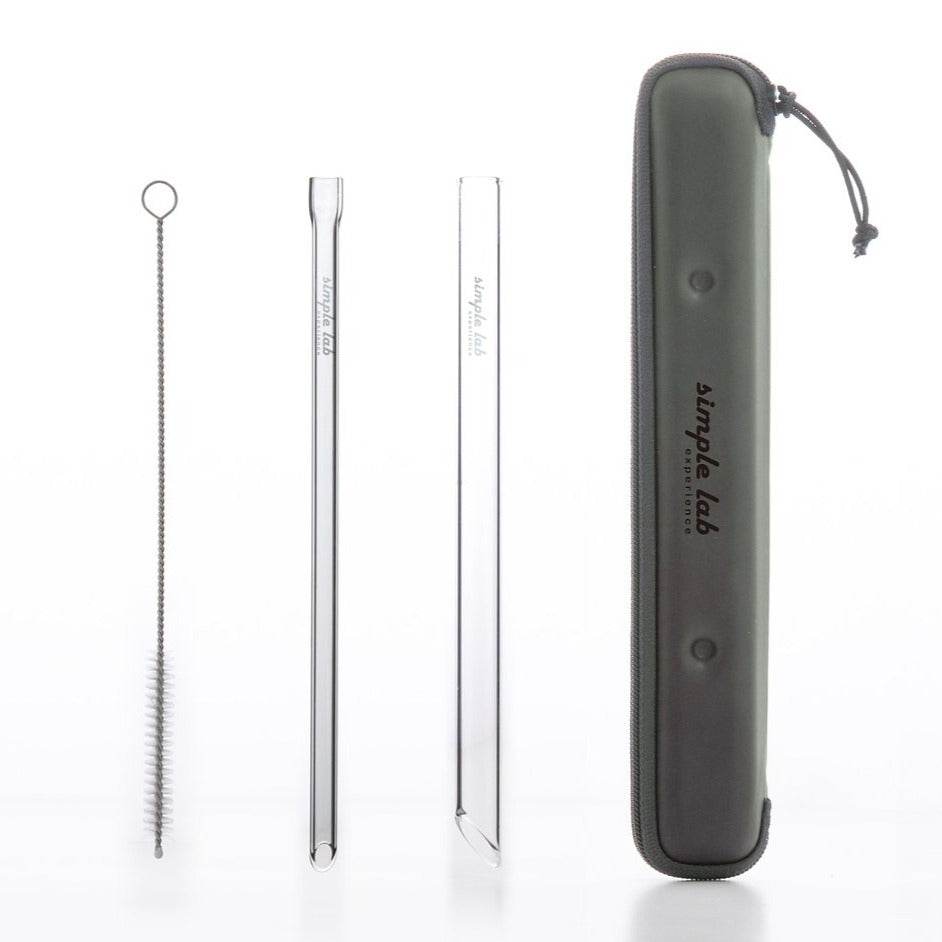 Reusable Straw Travel Set Glass