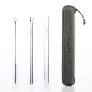 Reusable Straw Travel Set Glass