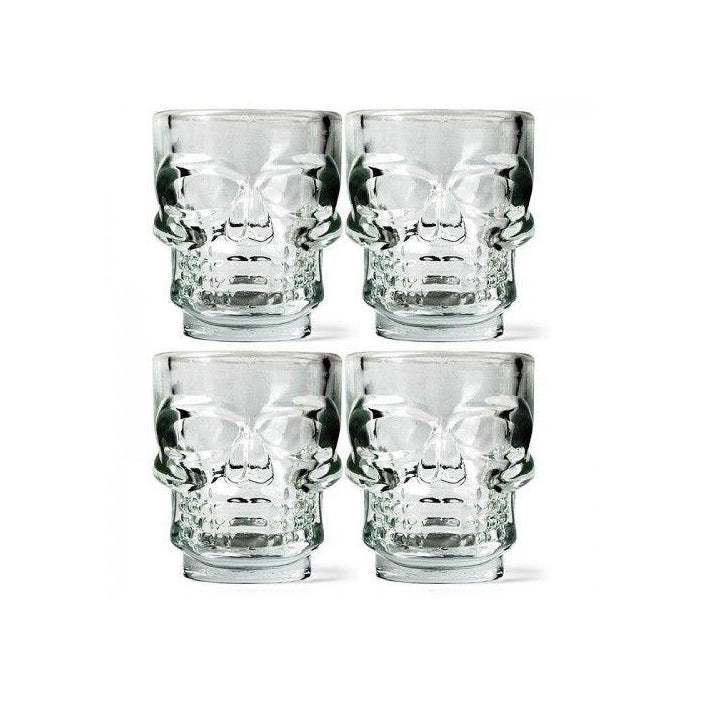 Set of 4 Shot Glasses Skull