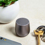 Ultra-portable bluetooth speaker in gunmetal grey