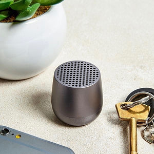 
            
                Load image into Gallery viewer, Ultra-portable bluetooth speaker in gunmetal grey
            
        