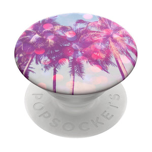 Mobile accessory expanding hand-grip and stand Popsocket in pastel palm trees