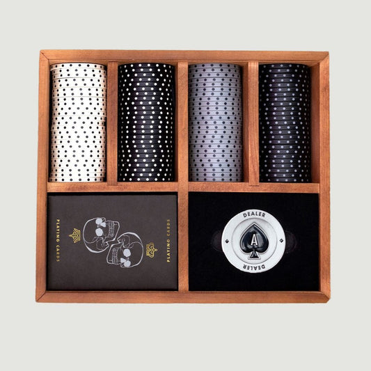 Poker Set Dead Mans Hand Iron and Glory Wooden Box