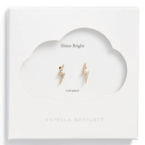 Earrings with an encrusted starlight bolt in gold