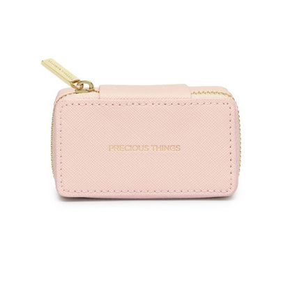 Tiny Jewellery Box Faux Leather in Blush Pink