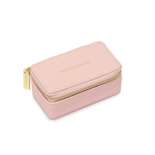 Tiny Jewellery Box Faux Leather in Blush Pink