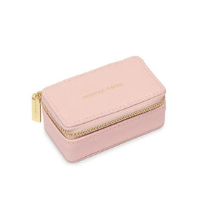Tiny Jewellery Box Faux Leather in Blush Pink
