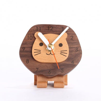 Table Clock Wooden Lion