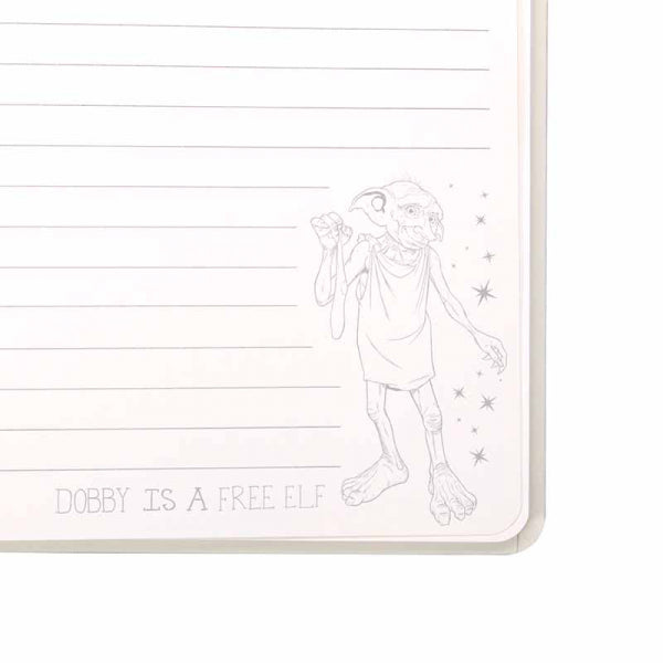 Harry Potter A5 notebook with Dobby the Elf in cream