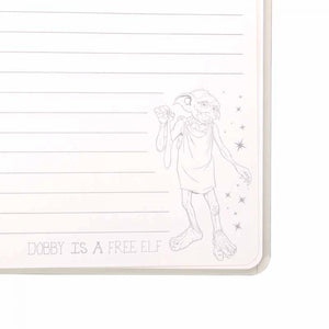 Harry Potter A5 notebook with Dobby the Elf in cream