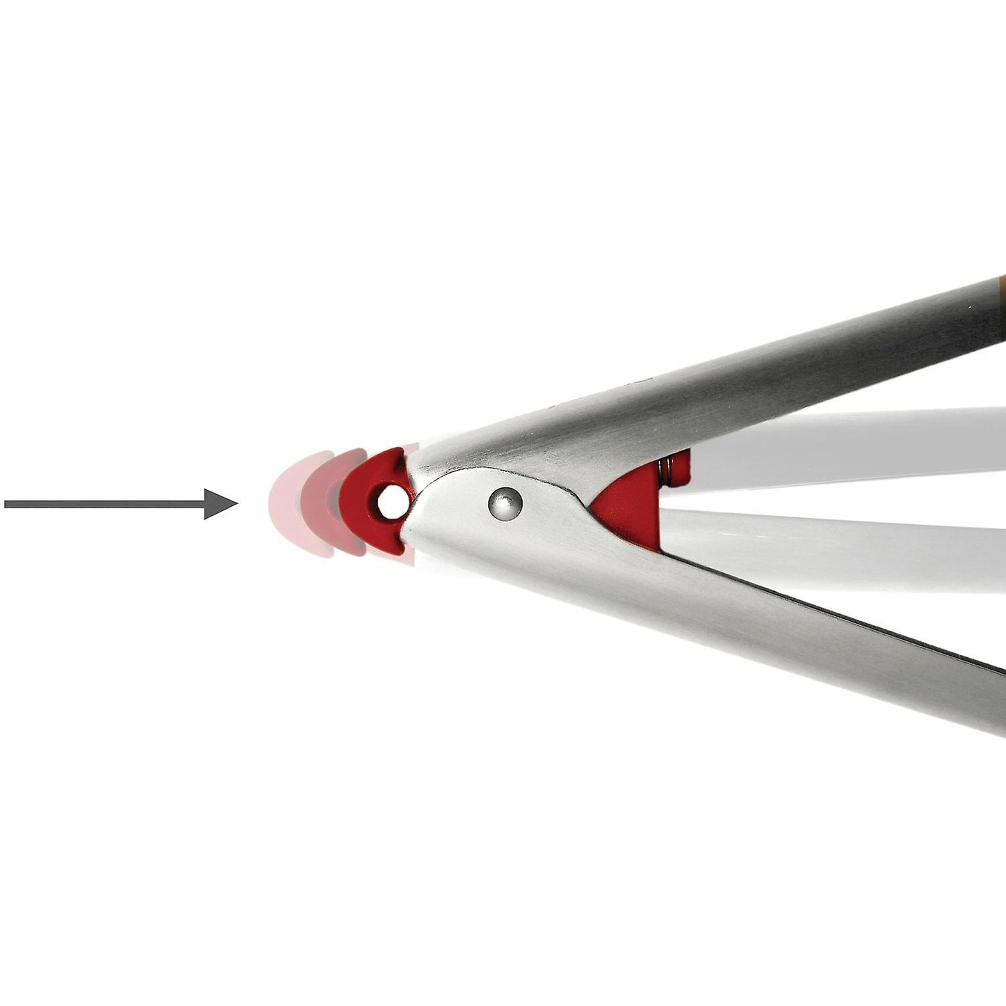 Kitchen BBQ Tongs 12' Clongs Click Lock in Stainless Steel & Red